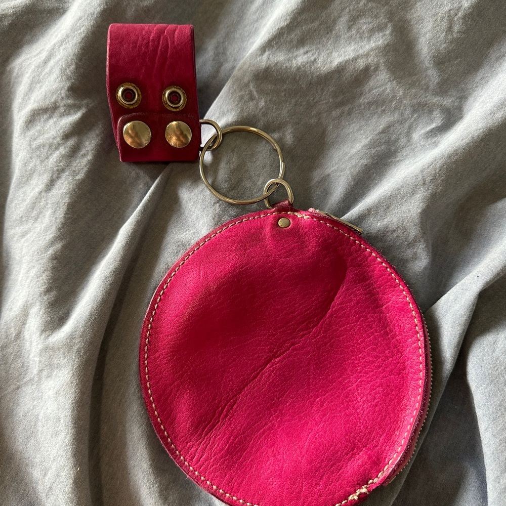 Guidi Pink Leather Circle Bag